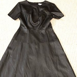 Black faux leather dress